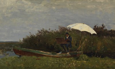 The Painter Gabriël Working in a Boat by Willem Tholen